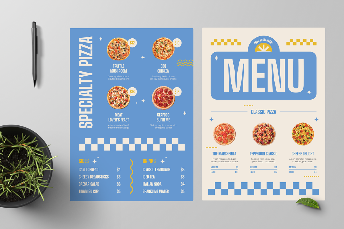 Vintage Pizza Menu, a Print Template by Annora Studio (Photo 2 of 6)