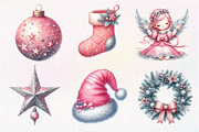 Silver Pink Christmas Clipart, an Illustration by Dream Creation (Thumbnail 3 of 6)
