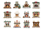 Christmas Fireplace Clipart, an Illustration by Design Market (Thumbnail 3 of 3)