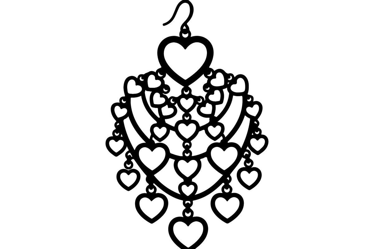 Heart Chandelier Earring, an Object Graphic by Designer_Momina (Photo 2 of 5)