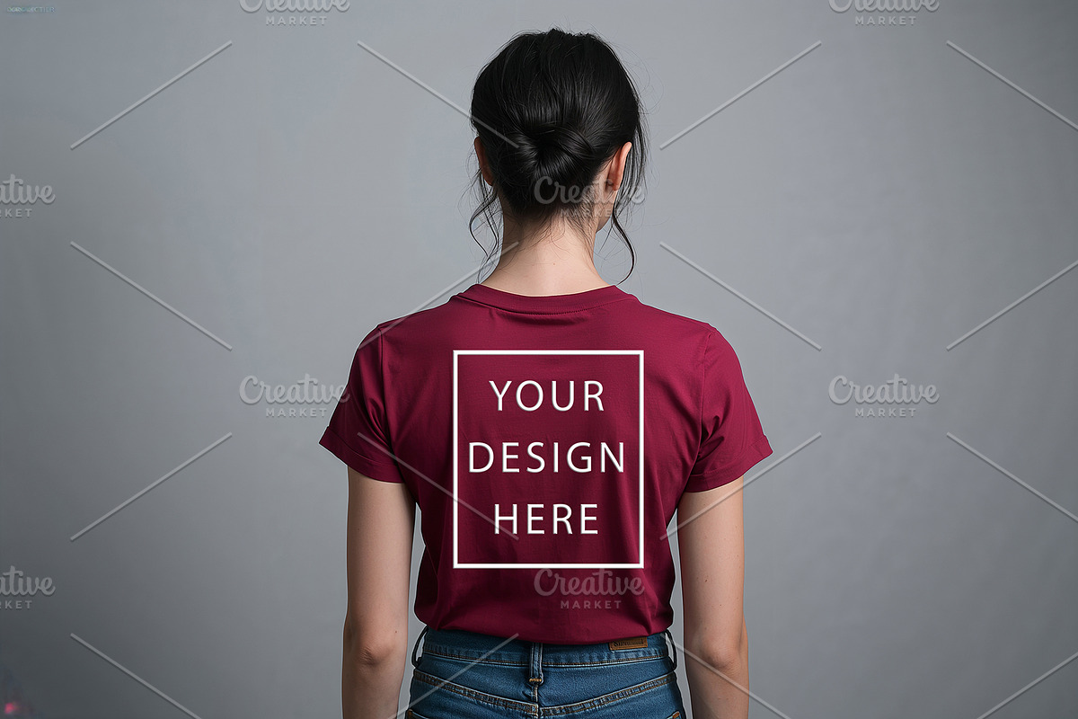 T-Shirt Mockup - Maroon Edition, a Shirt Mockup by ForhadGFX (Photo 9 of 12)
