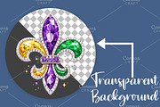 Fleur De Lis Mardi Gras PNG, an Illustration by Canvas Craft (Thumbnail 2 of 6)