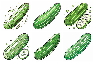 Fresh Green Cucumbers, an Object Graphic by Billah Hub