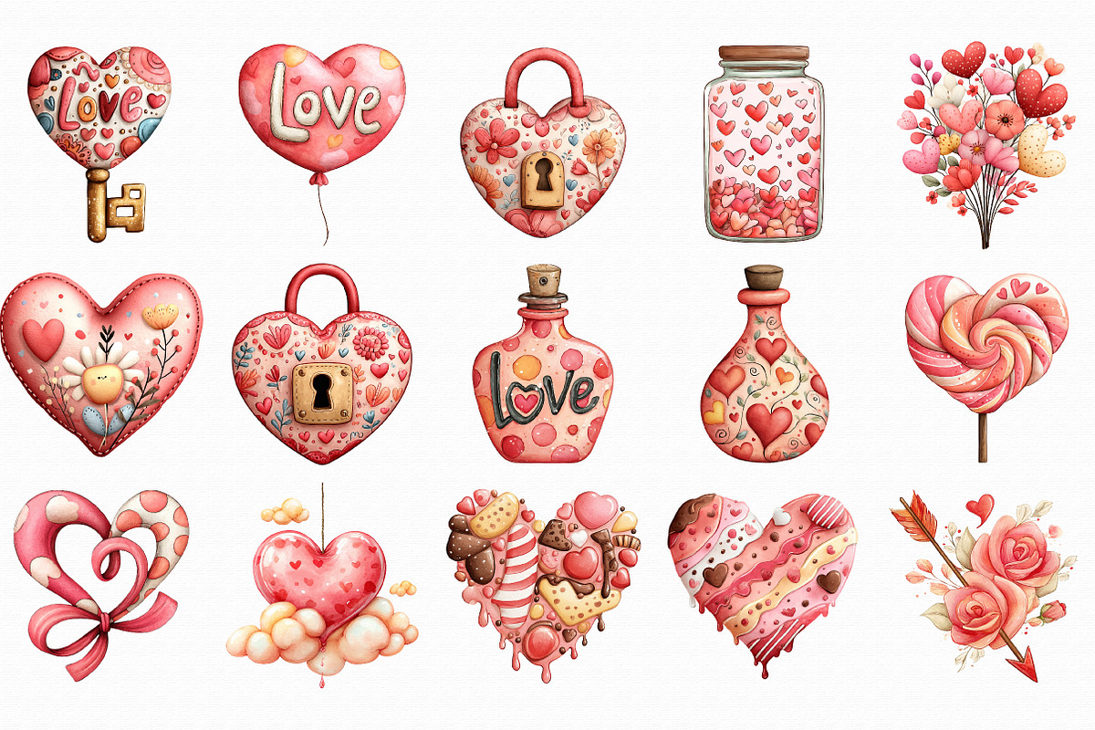 Valentine’s Day Love Clipart, an Illustration by Libby Wishes (Photo 2 of 6)