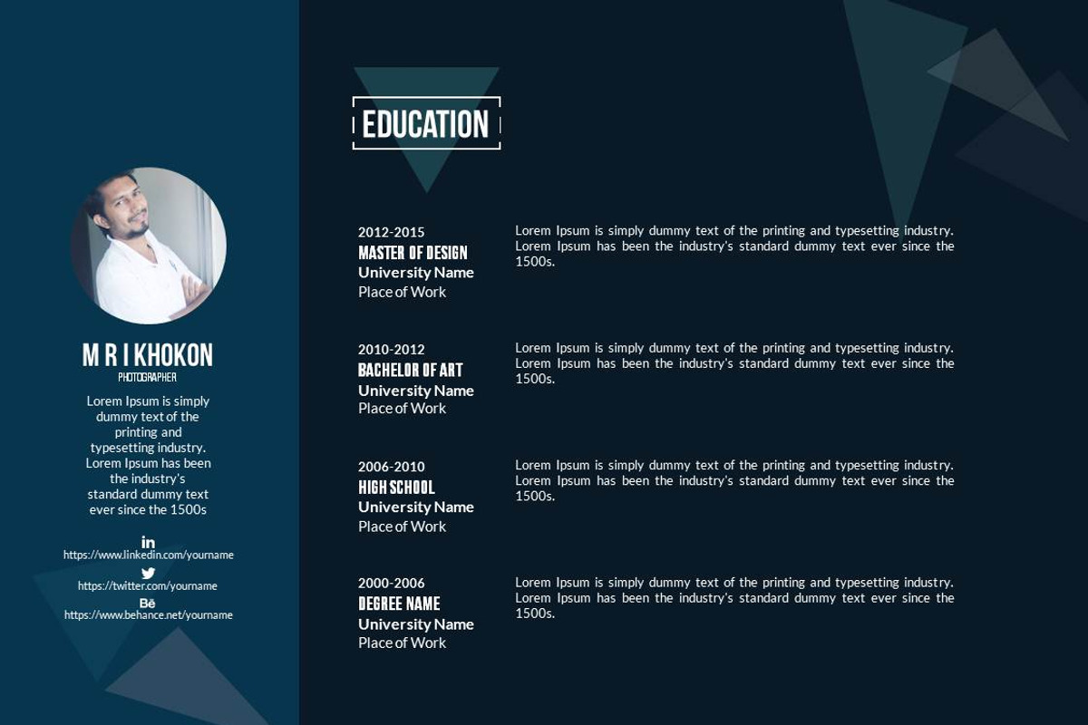 Professional CV PowerPoint Templates, a Presentation Template by MRI STUDIO (Photo 5 of 13)