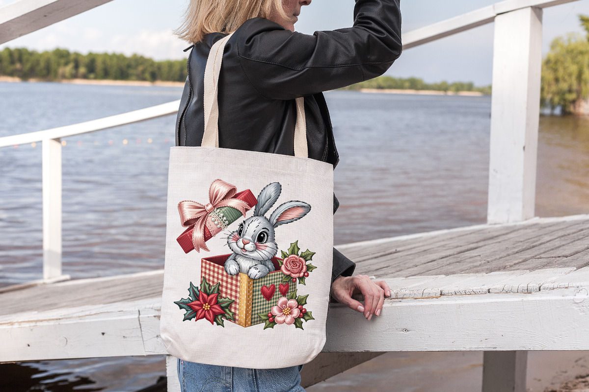 Faux Embroidery Bunny in a Gift Box, an Illustration by CrexoraLab (Photo 6 of 6)