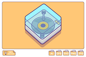 Music Player Cartoon Vector, a Technology Illustration by Artstorystudio