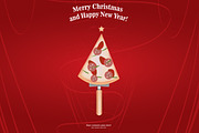 New Year and Merry Christmas Pizza, an Illustration by llassety (Thumbnail 1 of 3)