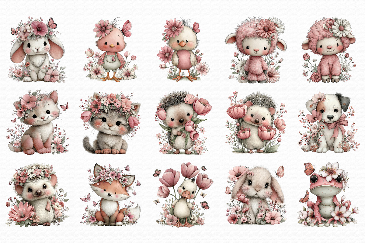 Spring Animals Clipart, an Illustration by Libby Wishes (Photo 3 of 5)