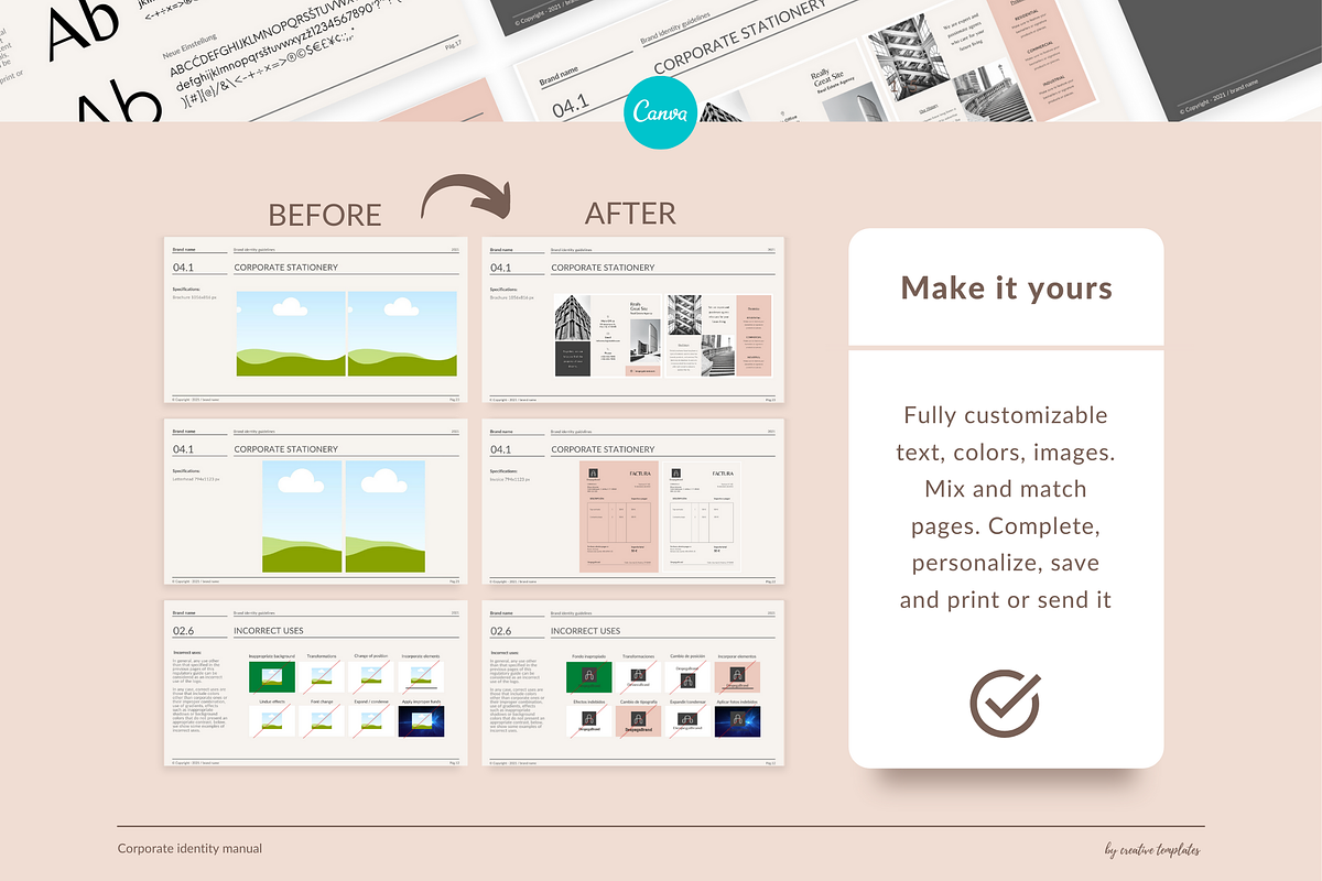 Brand Guideliness Canva Template, a Templates & Theme by byCreativeTemplates (Photo 3 of 8)