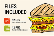 Sandwich Doodles & Food Clipart, a Food Illustration by Oktyabr (Thumbnail 5 of 5)