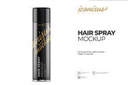 Hair Spray Mockup Template, a Packaging Mockup by iconisusmockup (Thumbnail 1 of 3)