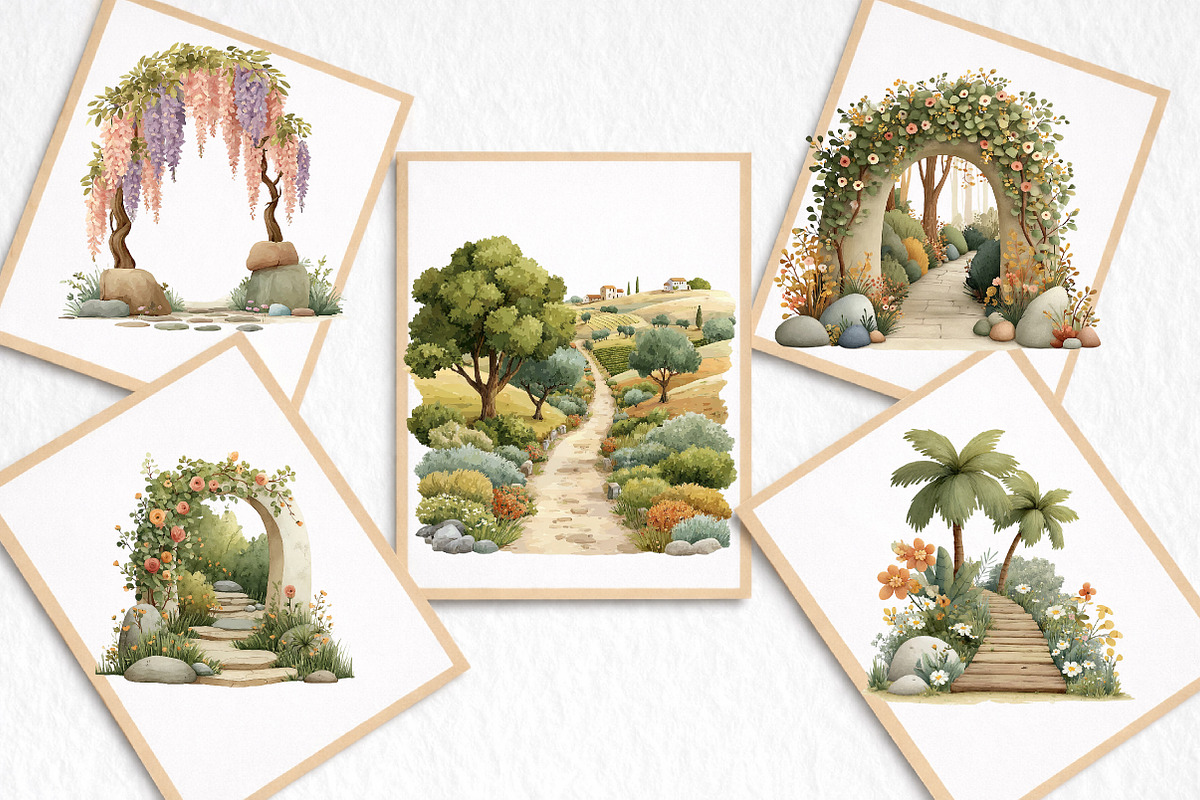 Whimsical Summer Pathway Clipart, an Illustration by DreamArtGraphic (Photo 8 of 8)