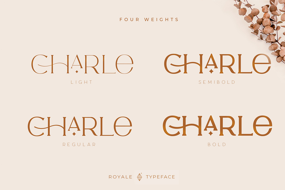 Royale Luxurious Typeface + LOGOS, a Serif Font by Creative Corner (Photo 22 of 28)