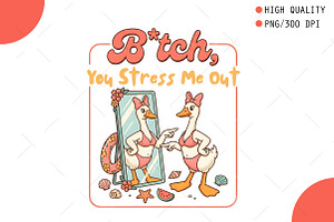 Funny Goose Bikini Mirror PNG, a Seasonal Illustration by OK Design