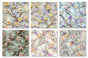 Pastel 3D Floral Trees Digital Paper, a Texture Graphic by Dream Creation (Thumbnail 3 of 6)
