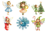Beautiful Fairy Christmas Clipart, an Illustration by Daily.Designs (Thumbnail 2 of 5)
