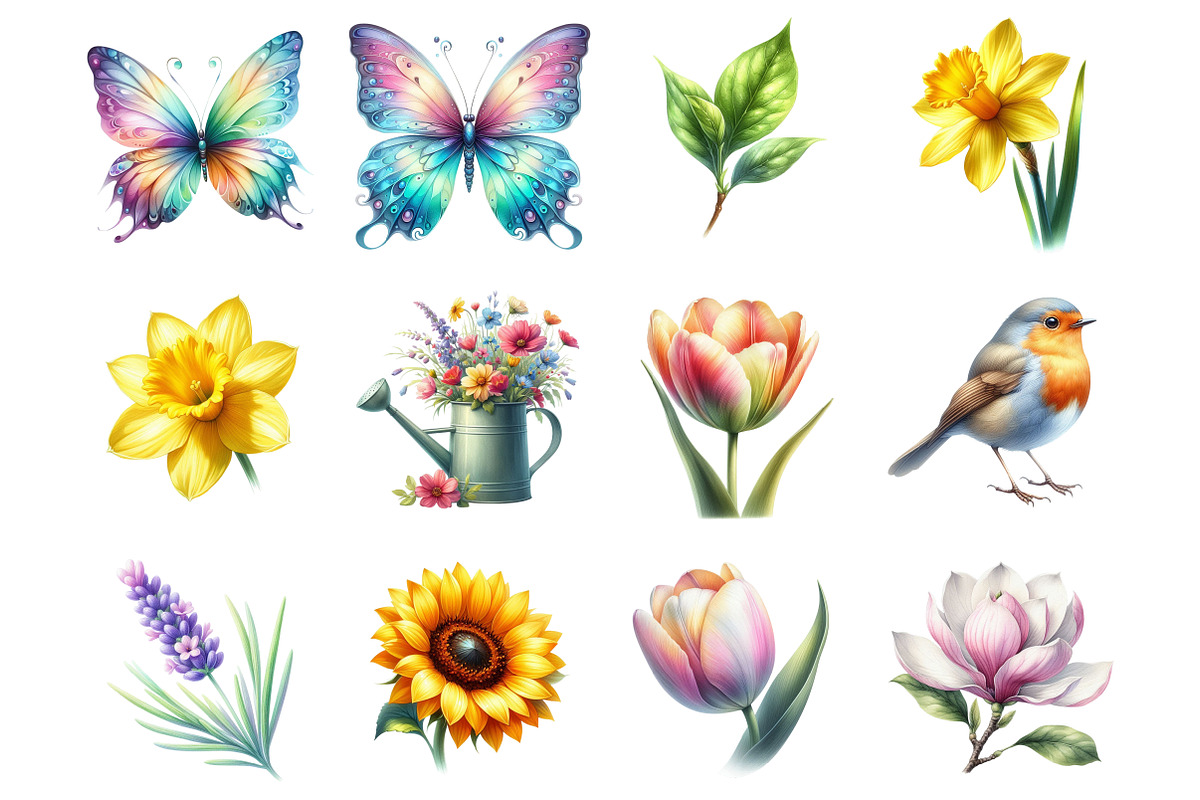 Watercolor Spring Clipart, a Graphic by CitraGraphics (Photo 4 of 5)