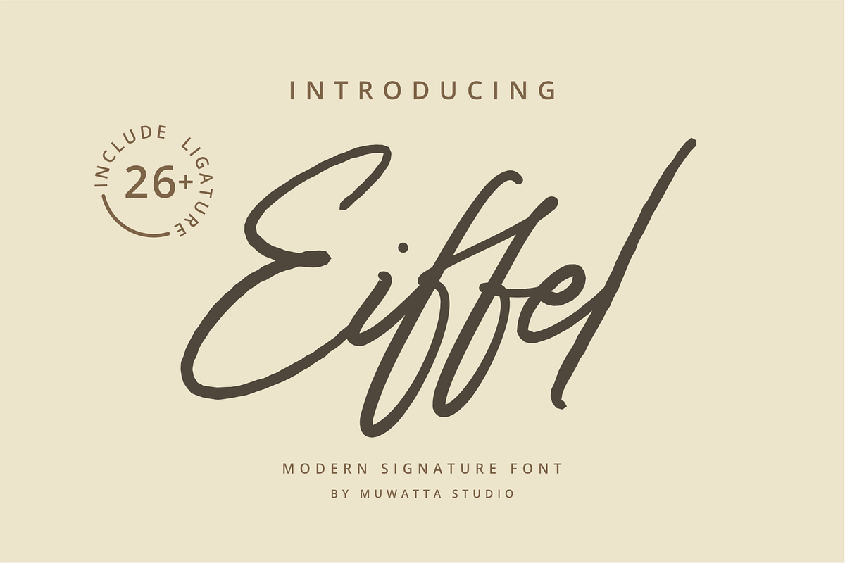 Eiffel Font, a Handwritten Font by Muwatta Studio (Photo 1 of 10)