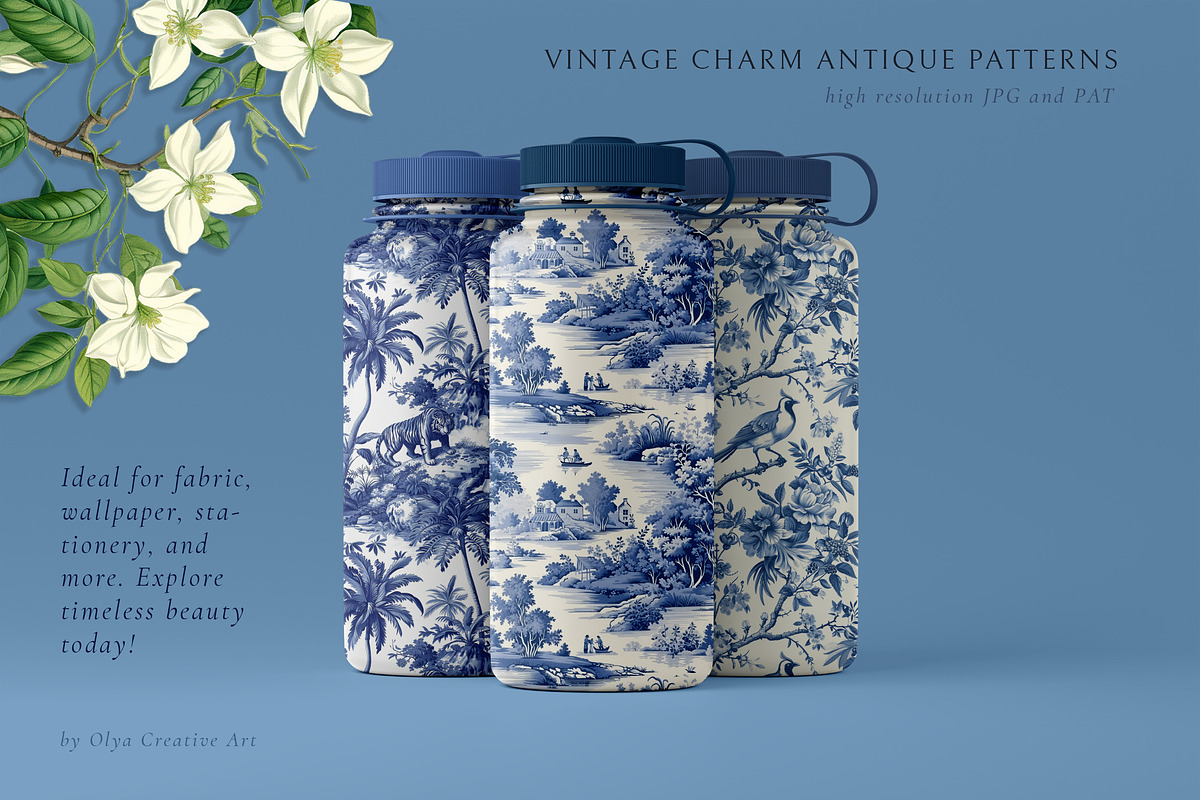 Toile de Jouy Print Design Patterns, a Pattern Graphic by Olya Creative (Photo 8 of 24)