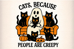 Cats Because People Are Creepy Png, an Illustration by Craft Nest