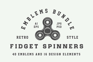 Set of Fidget Spinners Emblems