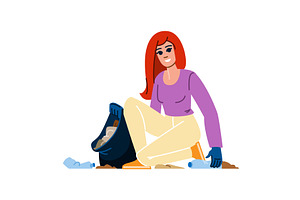 Volunteer picking up plastic bottles, an Illustration by pikepicture