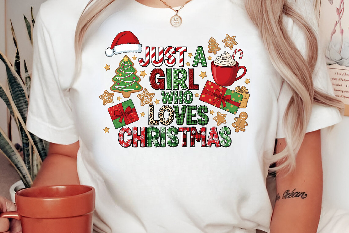 Just A Girl Who Loves Christmas PNG, an Illustration by Craft Nest (Photo 2 of 6)