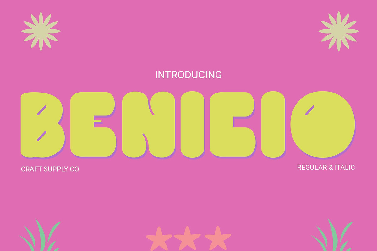 Benicio – Playful Font, a Sans Serif Font by Craft Supply Co. (Photo 1 of 8)