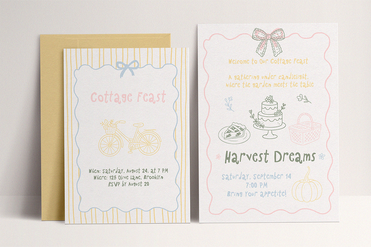 SECRET GARDEN - Cottagecore line art, a Seasonal Illustration by Madiwaso (Photo 6 of 10)
