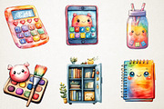 Kawaii School Clipart Bundle, an Illustration by RobertsArt (Thumbnail 6 of 7)