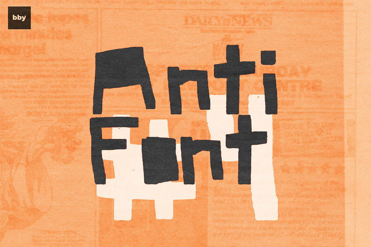 Anti-Font #4, a Blackletter Font by bbymedia.store (Photo 1 of 3)