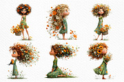 Whimsical Wildflower Hair Girl, a Seasonal Illustration by Craft Nest (Thumbnail 3 of 6)