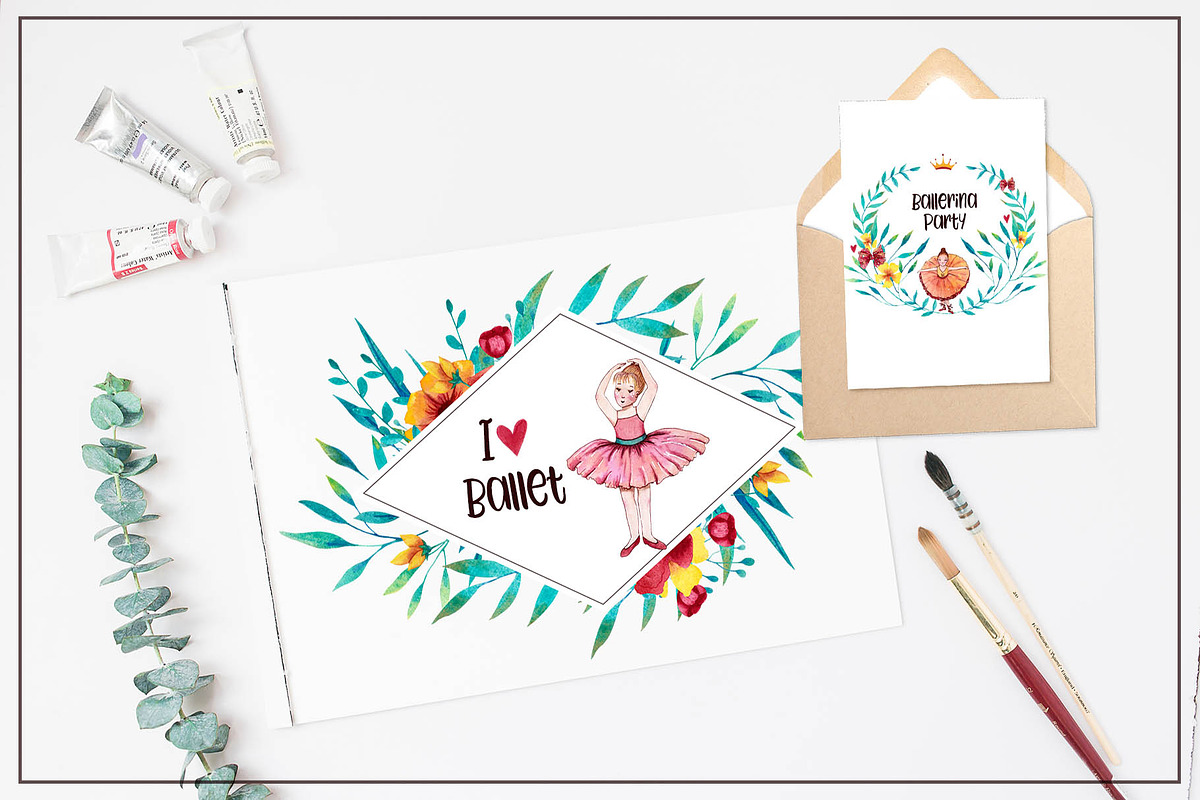Little Ballerinas Watercolor Set, an Education Illustration by Daria's Magic World (Photo 8 of 8)