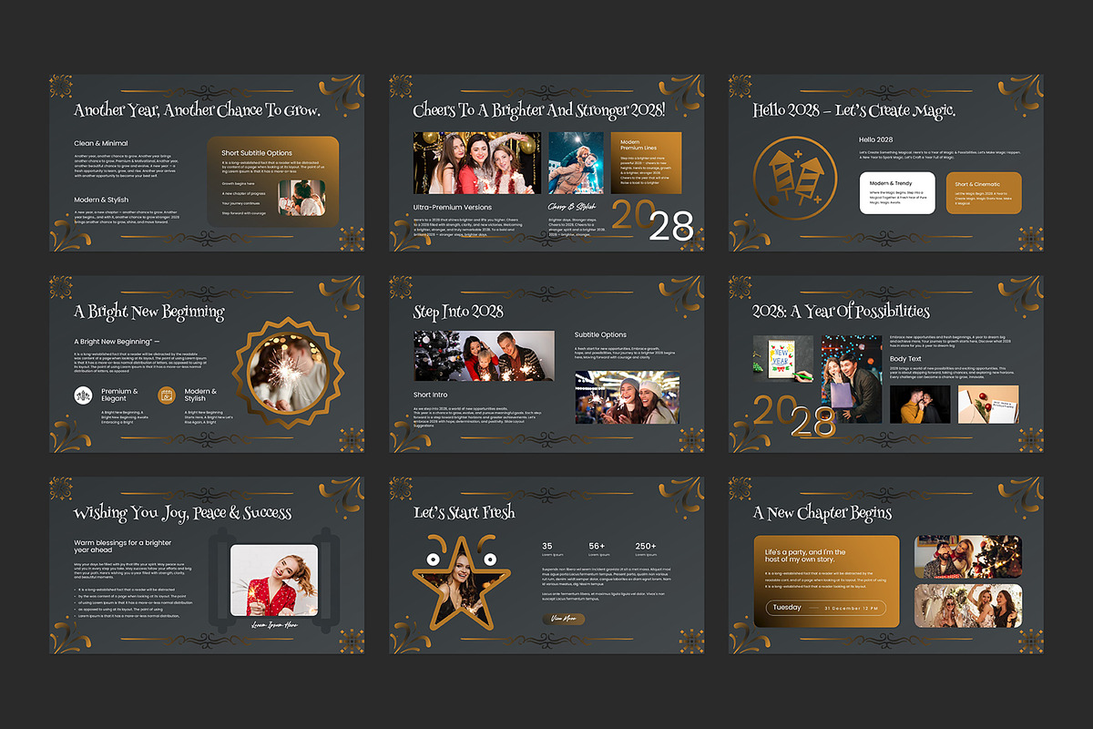 Happy New Year Presentation Template, a Presentation Template by Creatiya Type (Photo 6 of 7)