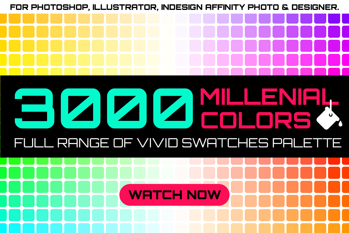 3000 millenial color swatches set, a Palette Add-On by ToonPlanet Vector Assets (Photo 1 of 9)