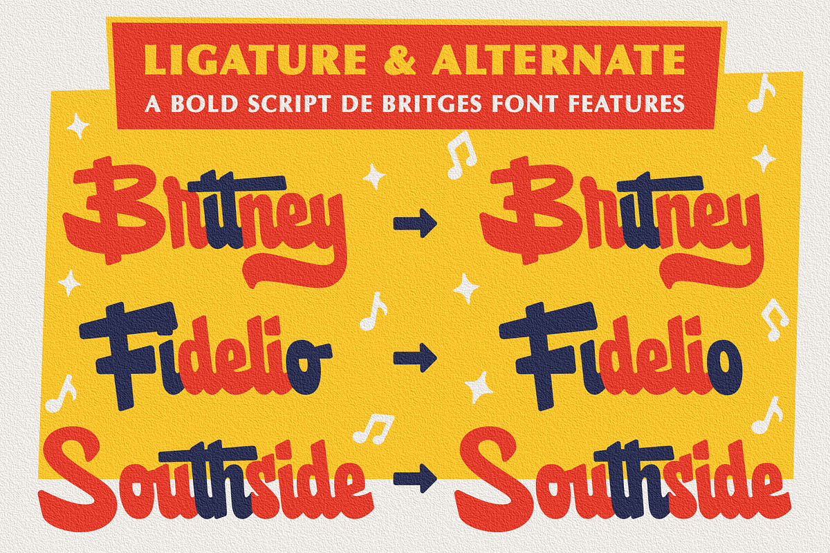 De Britges - Retro Bold Script, a Script Font by Edignwn Type (Photo 6 of 8)