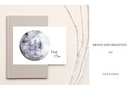 Watercolor Forest Moon Set, a Decorative Illustration by MayaNavits (Thumbnail 2 of 4)