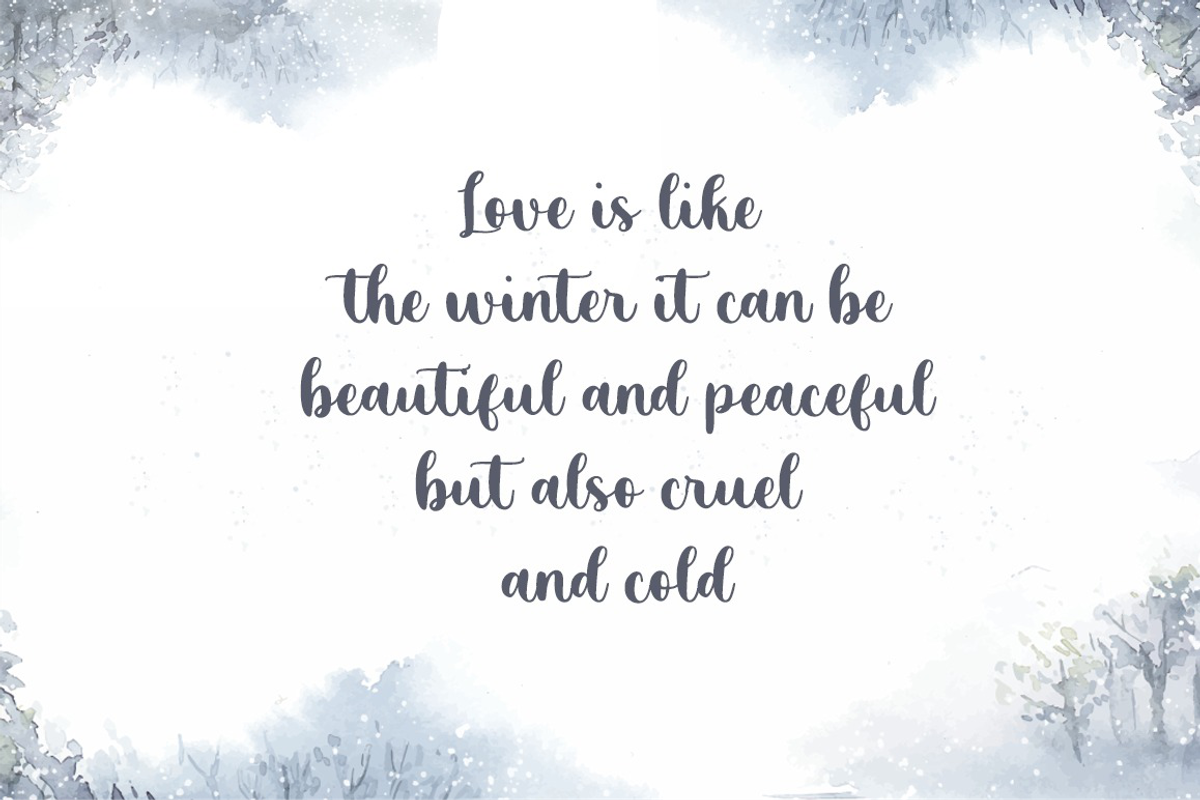 Cold Outside - Lovely Script, a Script Font by Sronstudio (Photo 2 of 10)