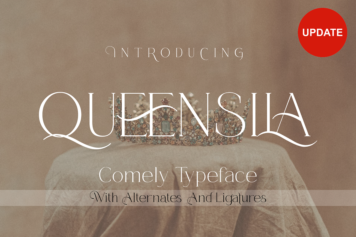 Queensila is a comely serif styled, a Font by zamjumps (Photo 1 of 12)