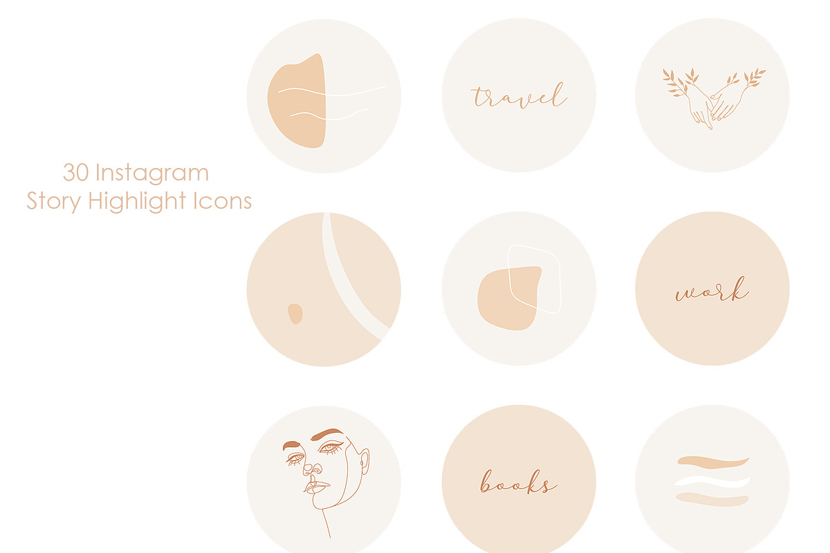 Neutral Bohemian Insta Story icons, a Social Media Template by velychko.ua (Photo 9 of 9)