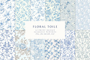 Floral Toile Print Design Patterns, a Pattern Graphic by Olya Creative (Thumbnail 1 of 29)