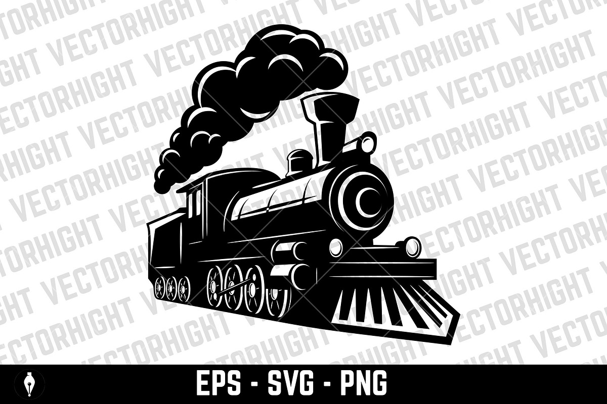Vintage trains isolated on white bg, a Transportation Illustration by Vectorhight