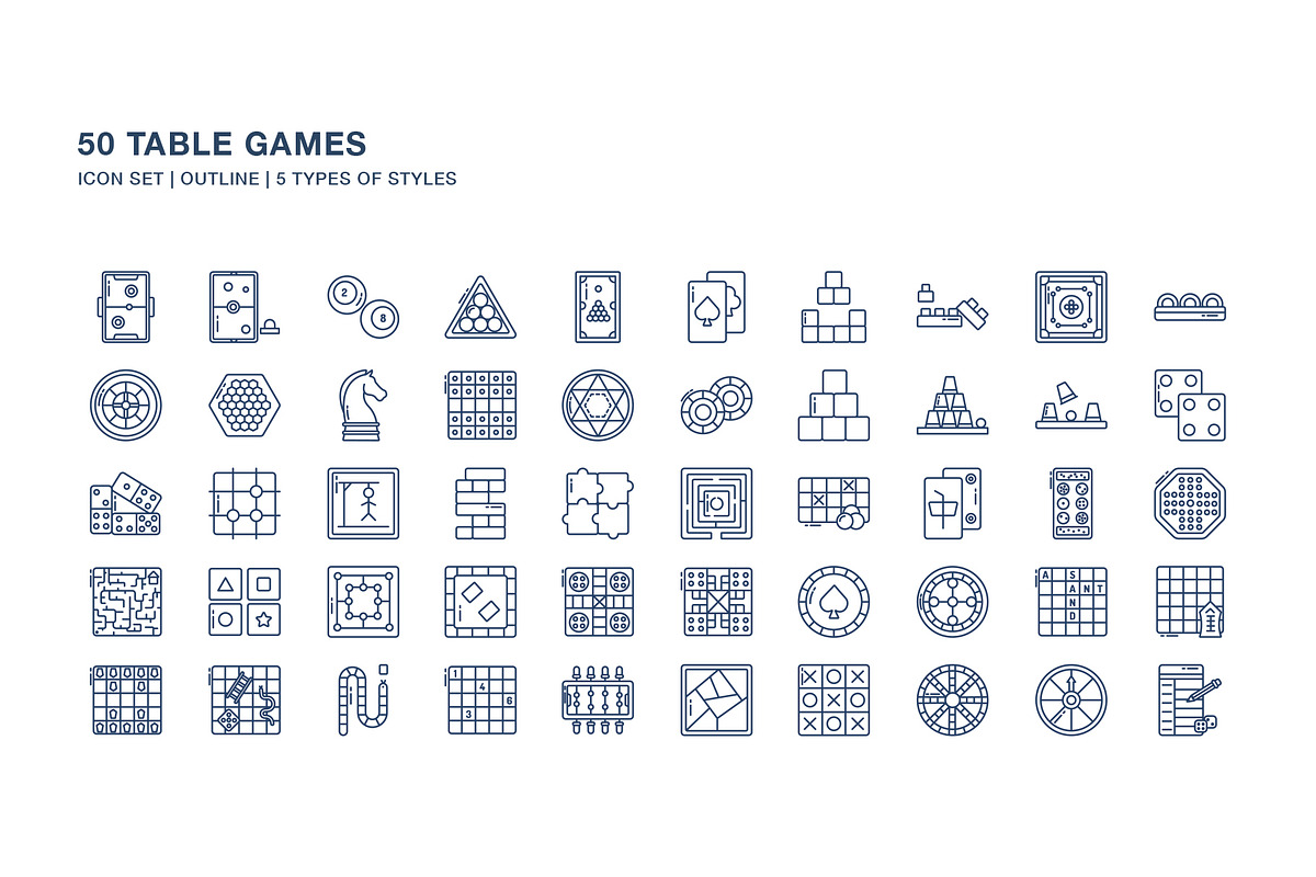 Table Games icon set, an Icon by Icongeek26 (Photo 2 of 6)