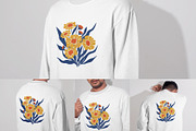 Retro Floral T-Shirt Design, an Object Illustration by Ahluva Studio (Thumbnail 1 of 6)