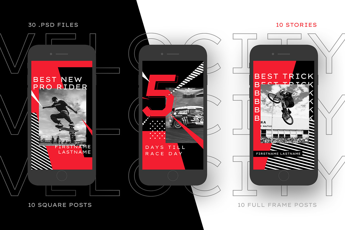 VELOCITY - HI-SPEED IG KIT, a Social Media Template by GOAT Design Co. (Photo 5 of 10)
