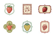 Vintage Strawberry Label Printable, an Illustration by SinaCreation (Thumbnail 3 of 6)