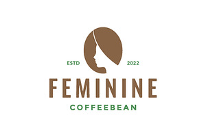 Women And Coffee Bean For Ideas Logo