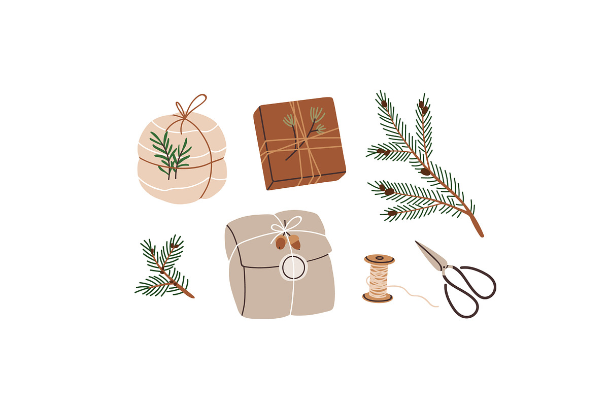 Christmas presents & gift boxes set, a Decorative Illustration by Good Studio (Photo 3 of 3)