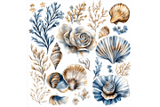 Prompt Sea Shells Flower Clipart, a Decorative Illustration by Creative design (Thumbnail 6 of 7)